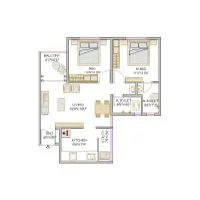 Tarangan Moshi 2 BHK Floor Plan Image